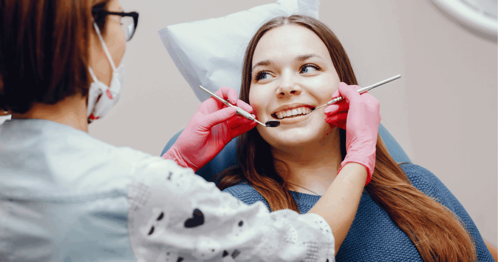 Close-up of healthy white teeth showing strong enamel protection