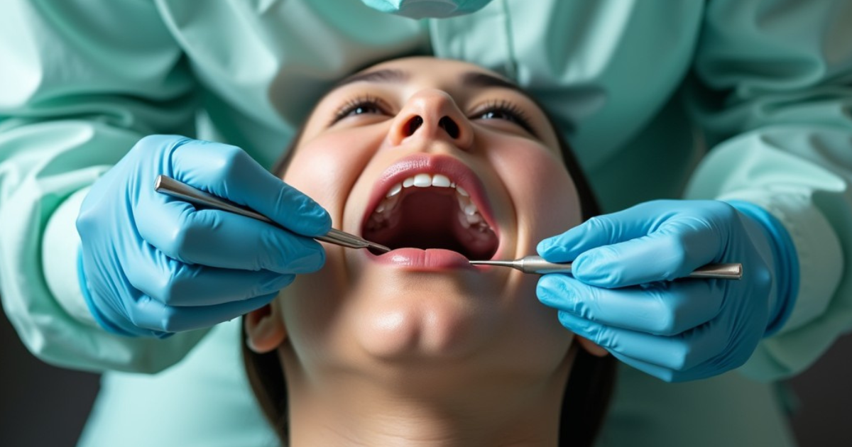 Dentist filling a dental cavity to relieve tooth pain