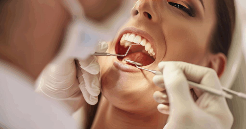 Dentist performing professional teeth scaling treatment for cleaner and healthier gums
